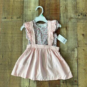 Carter’s baby girls floral t-shirt and skirt all set dress -18M